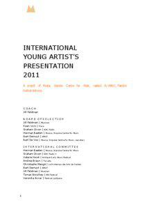 INTERNATIONAL YOUNG ARTIST’S PRESENTATION