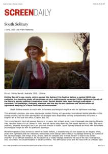 South Solitary | Review | Screen[removed]:39 AM South Solitary 3 June, 2010 | By Frank Hatherley