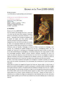 GEORGES DE LA TOUR[removed]Extraits du dossier : « Le XVIIe siècle au musée des Beaux-arts de Nantes »