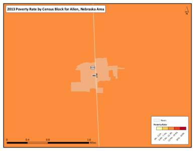 ´  2013 Poverty Rate by Census Block for Allen, Nebraska Area 8.6% NE-9