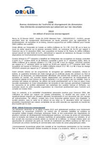 iPrecision Systems for Critical Operations[removed]Bonne résistance de l’activité et changement de dimension Des éléments exceptionnels qui pèseront sur les résultats 2010