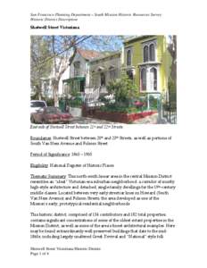 San Francisco Planning Department – South Mission Historic Resources Survey Historic District Description Shotwell Street Victoriana 