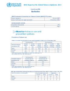 WHO Report on the Global Tobacco Epidemic, 2013 Country profile