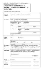 Form 2B.  Modified for co-owners or co-occupiers Local Government Act 1995, s)