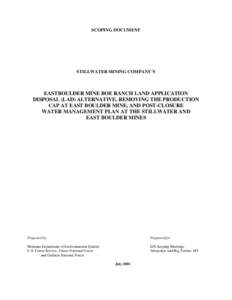 Montana DEQ - Stillwater Mining East Boulder Mine Scoping Document