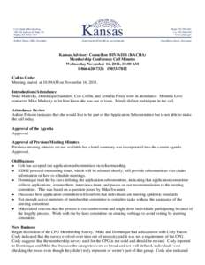 Kansas Advisory Council on HIV/AIDS (KACHA)