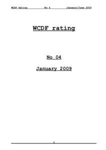 WCDF Rating  No 4 January/June 2009