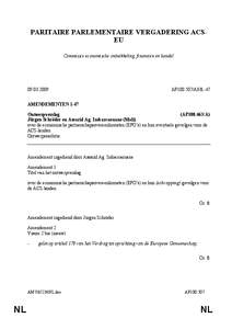 PARITAIRE PARLEMENTAIRE VERGADERING ACSEU Commissie economische ontwikkeling, financiën en handel[removed]AP100.507/AM1-47