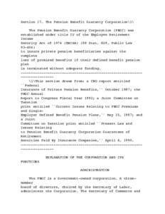 Financial economics / Economics / Pension / Investment / Pension Protection Act / Defined benefit pension plan / Defined contribution plan / Social Security / Employee benefit / Employee Retirement Income Security Act / Pension Benefit Guaranty Corporation / Employment compensation