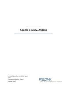 Apache County, Arizona  Annual Expenditure Limitation Report and Independent Auditors’ Report June 30, 2012