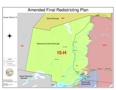Amended Final Redistricting Plan House District 15 Denali Borough  Doyon AN