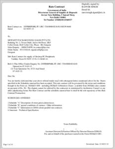 Rate Contract Government of India Directorate General of Supplies & Disposals Jeevan Tara Building, 5 Sansad Marg New DelhiTel Number