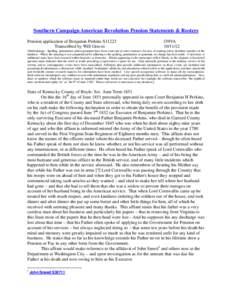 Southern Campaign American Revolution Pension Statements & Rosters Pension application of Benjamin Perkins S11223 Transcribed by Will Graves f39VA[removed]