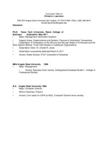 American Association of State Colleges and Universities / Angelo State University / Texas Tech University System / Information systems / San Angelo /  Texas / Management information system / Work systems / E-learning / Association of Information Technology Professionals / Geography of Texas / Tom Green County /  Texas / Texas