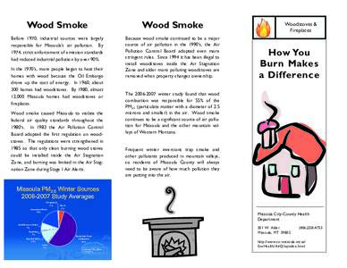 Wood Smoke  Wood Smoke Before 1970, industrial sources were largely responsible for Missoula’s air pollution. By