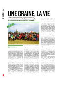 BE GREEN!  2 UNE GRAINE, LA VIE L’ONG Graine de Vie assure un suivi permanent de