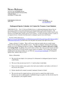 News Release The U.S. Fish and Wildlife Service South Florida Ecological Services Office 1339 20th Street Vero Beach FL[removed]