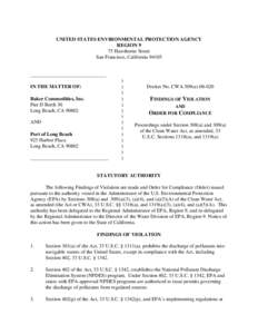 Water pollution / Clean Water Act / Stormwater / Water quality / United States Environmental Protection Agency / Surface runoff / Effluent limitation / Regulation of ship pollution in the United States / Concentrated Animal Feeding Operations / Environment / Water / Earth