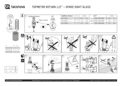 TOPMETER RETURN 1/2“ – SPARE SIGHT GLASS i1 TopMeter Return  KIT