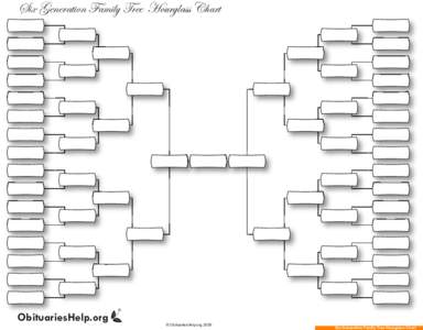 Six Generation Family Tree Hourglass Chart  ObituariesHelp.org © ObituariesHelp.org 2009