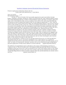 Southern Campaign American Revolution Pension Statements Pension Application of Hutchens Burton R1516 Transcribed and annotated by C. Leon Harris State of Virginia. } SS M ecklenburg County }