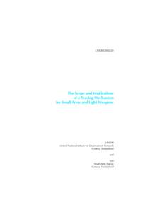 SALW / Small arms / United Nations Conference on the Illicit Trade in Small Arms / Arms industry / Small Arms Survey / United Nations Institute for Disarmament Research / Firearm / Arms control / International relations / International security