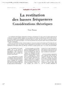 Le magazine audiophile -La restitution des basses fréquences .  http://www.pure-hifi.info/audiophile-l/biblioteca/RevueAud..