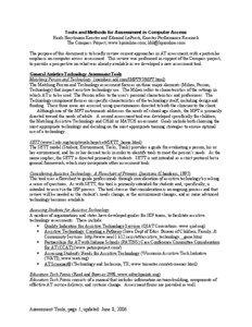 Tools and Methods for Assessment in Computer Access Heidi Horstmann Koester and Edmund LoPresti, Koester Performance Research The Compass Project; www.kpronline.com; [removed]