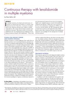 REVIEW  Continuous therapy with lenalidomide in multiple myeloma by Nizar Bahlis, MD