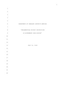 Management / Privacy Office of the U.S. Department of Homeland Security / Teufel / Privacy / Chief privacy officer / Jay M. Cohen / ADVISE / Homeland Security Act / Internet privacy / United States Department of Homeland Security / Government / Ethics