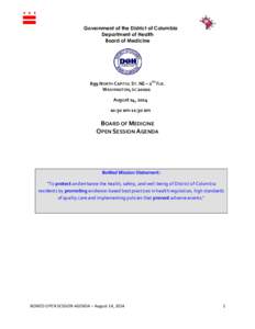 Government of the District of Columbia Department of Health Board of Medicine 899 NORTH CAPITOL ST. NE – 2ND FLR. WASHINGTON, DC 20002