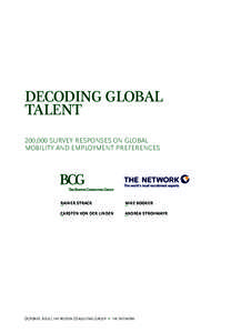 Decoding Global Talent 200,000 Survey Responses on Global Mobility and Employment Preferences  Rainer Strack