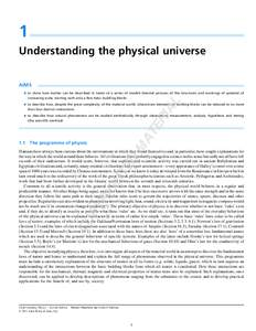 1 Understanding the physical universe AIMS &  to show how matter can be described in terms of a series of models (mental pictures of the structures and workings of systems) of