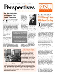 Perspectives A newsletter from the Oklahoma State University Library s  s