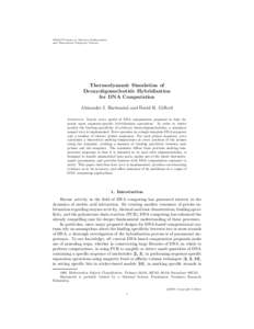 DIMACS Series in Discrete Mathematics and Theoretical Computer Science Thermodynamic Simulation of Deoxyoligonucleotide Hybridization for DNA Computation