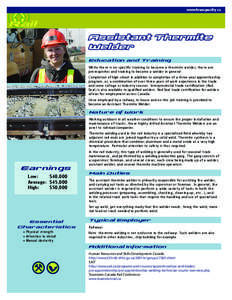 www.transpocity.ca  Rail Assistant Thermite Welder Education and Training