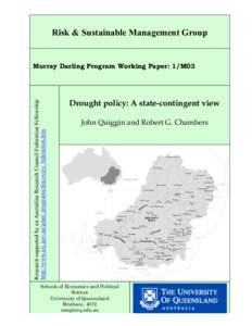 Risk & Sustainable Management Group  Research supported by an Australian Research Council Federation Fellowship http://www.arc.gov.au/grant_programs/discovery_federation.htm  Murray Darling Program Working Paper: 1/M03