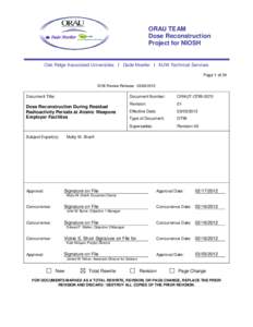 ORAU TEAM Dose Reconstruction Project for NIOSH Oak Ridge Associated Universities I Dade Moeller I MJW Technical Services Page 1 of 24