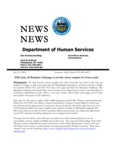 NEWS NEWS Department of Human Services One Parkway Building  Anne Marie Ambrose,