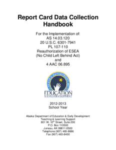 Report Card Data Collection Handbook For the Implementation of: AS[removed]U.S.C[removed]PL[removed]