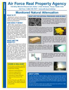 FACT SHEET  Air Force Real Property Agency 143 Billy Mitchell Boulevard, Suite 1, San Antonio, Texas[removed]Toll Free[removed] • www.safie.hq.af.mil/afrpa