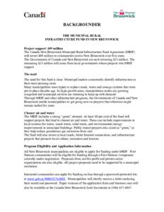 Infrastructure / New Brunswick / Brunswick /  Georgia / Geography of the United States / Georgia / Canadian federal budget / Clean Water State Revolving Fund / Infrastructure Canada / Development / Geography of Georgia