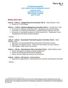Tab A, No[removed]Committees Agenda1 Gulf of Mexico Fishery Management Council Embassy Suites