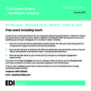 Customer Event - Northern Ireland News story January 2012