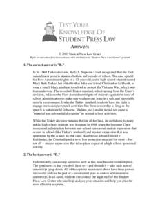 Freedom of expression / Tort law / Hazelwood v. Kuhlmeier / Fair use / Defamation / Copyright law of the United States / Prior restraint / Internet privacy / Copyright / Law / First Amendment to the United States Constitution / Ethics