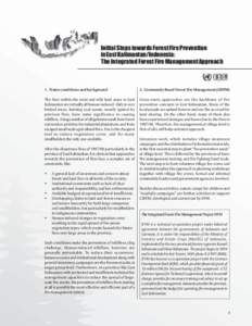 Initial Steps towards Forest Fire Prevention in East Kalimantan/Indonesia: The Integrated Forest Fire Management Approach 1. Frame conditions and background