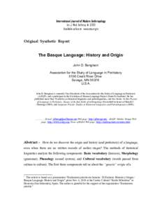 International Journal of Modern Anthropology Int. J. Mod. AnthropAvailable online at www.ata.org.tn Original Synthetic Report