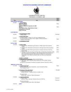 WASHINGTON SUBURBAN SANITARY COMMISSION  AGENDA COMMISSION PUBLIC MEETING  WEDNESDAY, OCTOBER 21, 2009