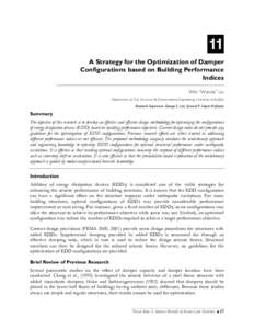 A Strategy for the Optimization of Damper Confiqurations based on Building Performance Indices