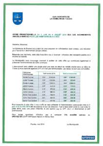 AUX HABITANTS DE LA COMMUNE DE FOUNEX OFFRE PROMOTIONNELLE DU 2 JUIN AU 4 JUILLET 2014 SUR LES ABONNEMENTS ANNUELS UNIRESO POUR LES HABITANTS DE FOUNEX